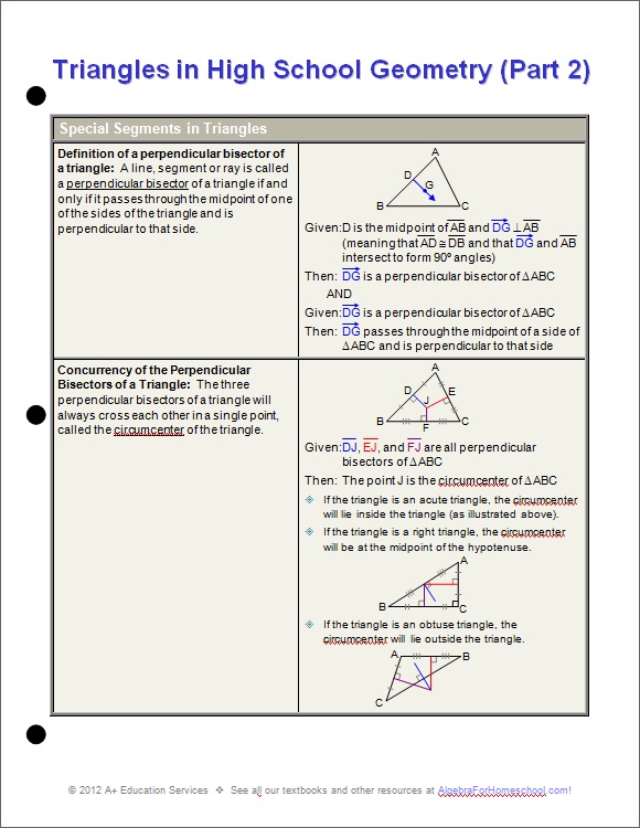 Triangles in High School Geometry (Part 2)
